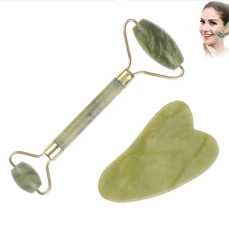 Jade Scraping Facial Massage Beauty Tool Natural Jade Scraping Board Roller Massager Law Tattoo Eye Beauty Bar