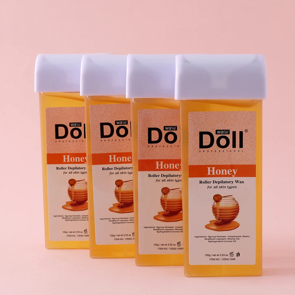 Beauty Spa quality Doll Wax 100ml Skin Care Hair Remover Honey Roll On Depilatory Wax rosin Paste Cartridge