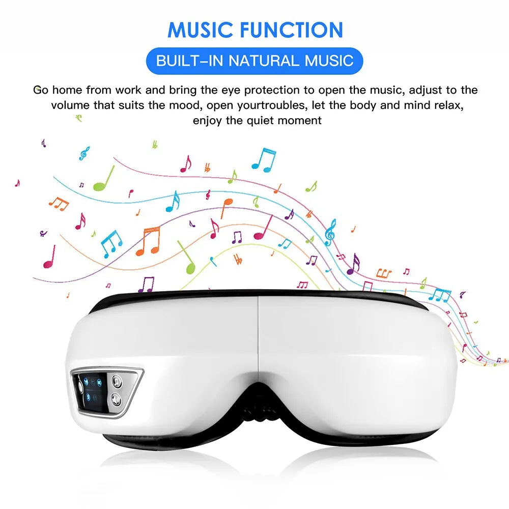 Eye Massager With Heat Smart Airbag Vibration Eye Care Compress Bluetooth Eye Massage Relax Migraines Relief Improve Sleep