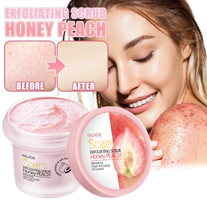 Body Exfoliating Mousse Peeling Gel Peach Body Scrub Deep Remove Cleansing Chicken Skin Moisturize Whiten Skin Exfoliator Cream