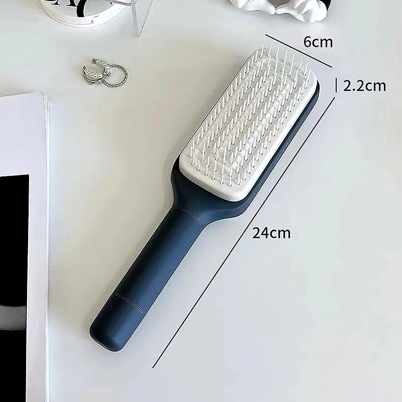 Self Cleaning Hairbrush Women Hair Brush One-key Cleaning Hair Loss Airbag Scalp Massage Comb Anti-Static Hairbrush