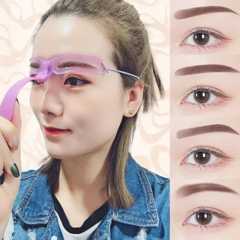 3 Styles Reusable Eyebrow Shaper Brow Stamp Template Eyebrows Shape Set Eyebrow Stencil Eye Brow women Make up Tools Accessories