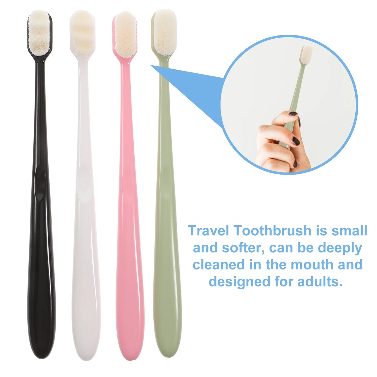 4 Pcs Toothbrush Soft Bristle Adult Extra Toothbrushes for Adults Hair Pp Travel Kids