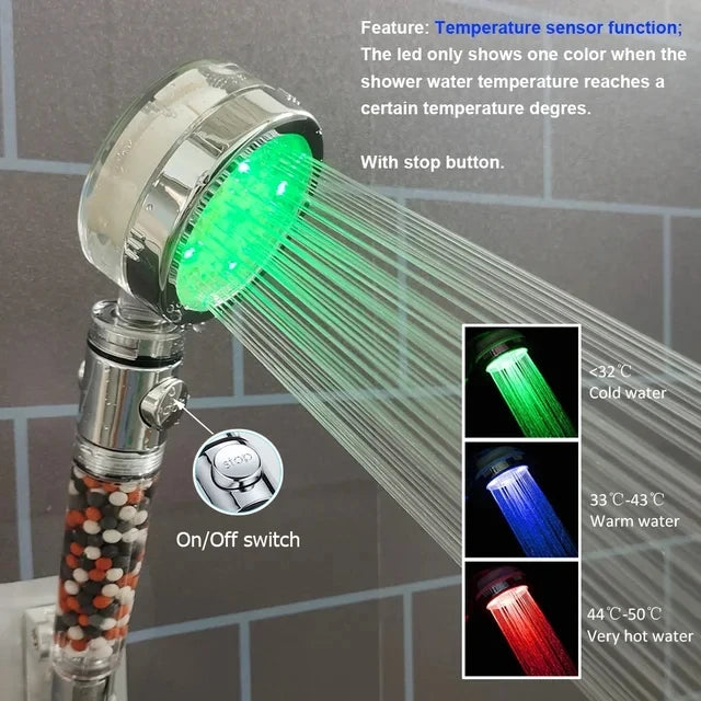 LED 3/7 Colors Shower Head Automatically Color-Changing LED Shower Light Water Saving Shower Head Bathroom Accessorries