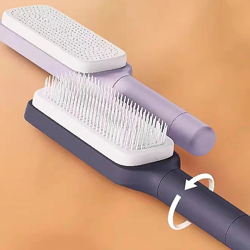 Self Cleaning Hairbrush Women Hair Brush One-key Cleaning Hair Loss Airbag Scalp Massage Comb Anti-Static Hairbrush