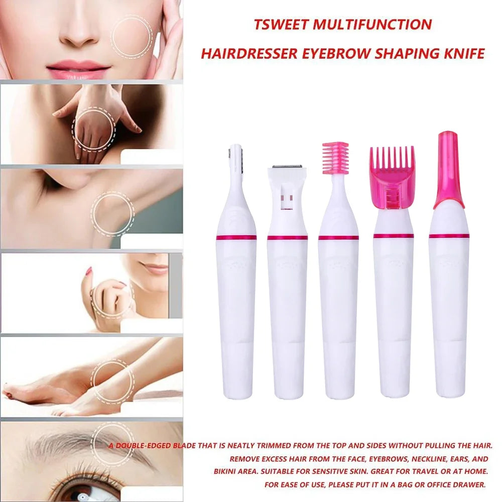 Multifunction 5 In 1 Electric Epilator For Women Hair Remover Shaver Razor For Eyebrow Underarm Bikini Leg Depilador Feminino